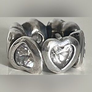 Authentic Retired Pandora Sparkling Hearts Spacer- early- mid 2010s